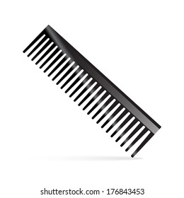 Black comb isolated on white background 