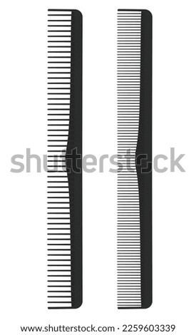 Black comb set. vector illustration
