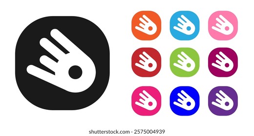 Black Comet falling down fast icon isolated on white background. Set icons colorful. Vector