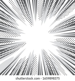 Black comic burst background, pop art style	