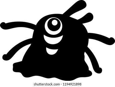 Black Comic cute monster vector
