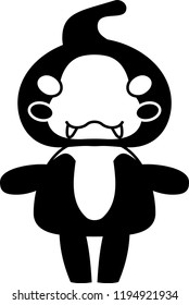 Black Comic cute monster vector