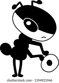 Black Comic cute monster vector