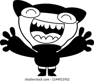 Black Comic cute monster vector