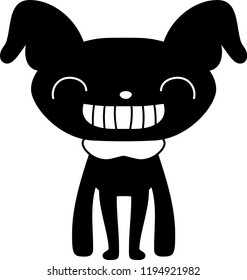 Black Comic cute monster vector