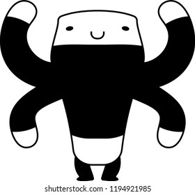 Black Comic cute monster vector