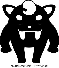 Black Comic cute monster vector