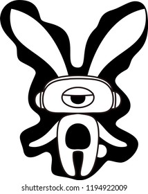 Black Comic cute monster vector