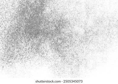 Black Comic Texture On White Background. Old Paper. Modern Dotted Futuristic Backdrop. Fade Noise Overlay. Half Tone Noise. Abstract Wall Pattern. Vector Illustration, Eps 10.