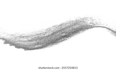 Black Comic Texture On White Background. Old Paper. Modern Dotted Futuristic Backdrop. Fade Noise Overlay. Half Tone Noise. Abstract Wall Pattern. Vector Illustration, Eps 10.
