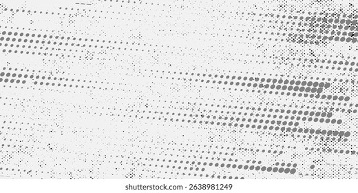 Black Comic Texture On White Background. Old Paper. Modern Dotted Futuristic Backdrop. Fade Noise Overlay. Half Tone Noise. Abstract Wall Pattern. Vector Illustration, Eps 10.