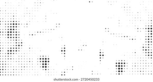 Textura Em Quadrinhos Pretos Sobre Fundo Branco. Papel Antigo. Fundo Futurista Pontilhado Moderno. Esmaecer Sobreposição de Ruído. Meio Tom Ruído. Padrão de parede abstrata. Ilustração De Vetor, Eps 10.