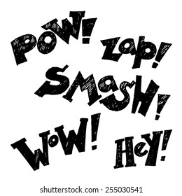 Black comics text, balloons