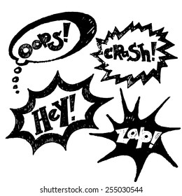 Black comics text, balloons