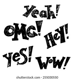 Black comics text, balloons