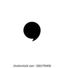 black comma mark isolated on white.  Flat reading icon. Vector illustration. quotation logo.  Chat sign.  Citation