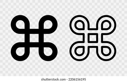 Black Command Key Vector Icon. Computer Sign. Keyboard Element. Vector 10 EPS.