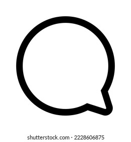 Comentario negro o icono de chat con fondo blanco