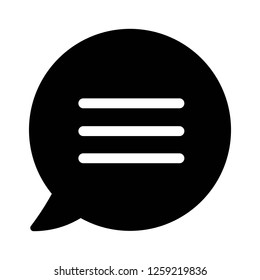 Black Comment flat icon signs. Vector for chat symbol illustration.