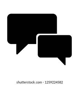 Black Comment flat icon signs set. Vector for chat symbol illustration.