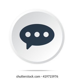 Black Comment icon on white web button