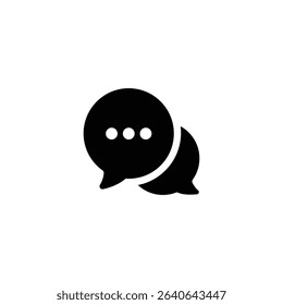 black Comment solid icon vector. eps10 Speech bubble filled symbol. Conversation sign illustration in trendy flat design