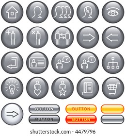 Black Commercial Website Icons Set (Vector)