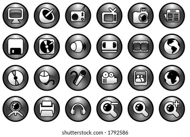 Black communication icons