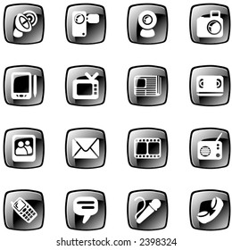 Black communication icons