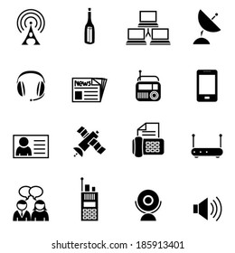 Black communication set  icon