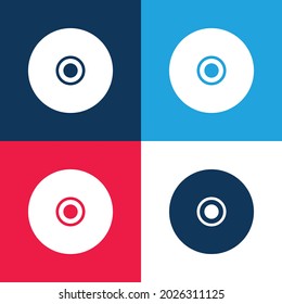Black Compact Disc blue and red four color minimal icon set