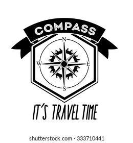 black compass concept over white background design, vector illustration eps 10