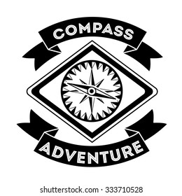black compass concept over white background design, vector illustration eps 10