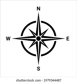 Black Compass Direction Map North Symbol Stock Vector (Royalty Free ...