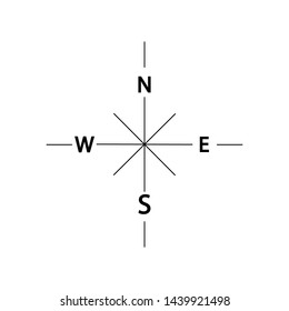 Black compass, the direction of the path. Pointer, part of the world, north, west, south, east. Travel, tourism, tour, vacation, summer, vacation.