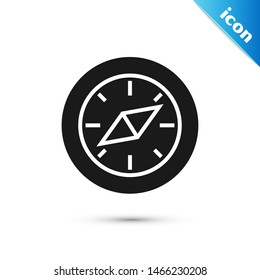 Black Compass icon isolated on white background. Windrose navigation symbol. Wind rose sign.  Vector Illustration