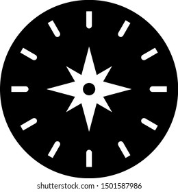 Black Compass icon isolated on white background. Windrose navigation symbol. Wind rose sign.  Vector Illustration