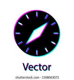 Black Compass icon isolated on white background. Windrose navigation symbol. Wind rose sign.  Vector Illustration