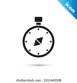 Black Compass icon isolated on white background. Windrose navigation symbol. Wind rose sign.  Vector Illustration
