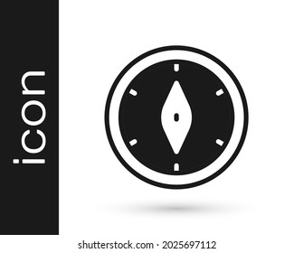 Black Compass icon isolated on white background. Windrose navigation symbol. Wind rose sign.  Vector