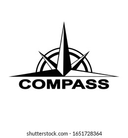 schwarzer Kompass auf weißem Hintergrund