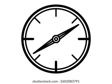Black compass icon on white background