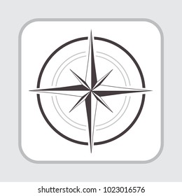 Black compass icon. Vector illustration