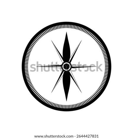 Black compass on white background.
