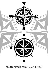 Black compass rose