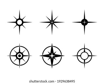 Black Compass Symbol Set For Mapping