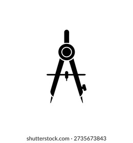 Black compass tool on white background geometry drafting