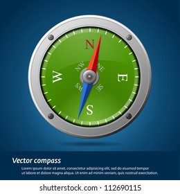 Black compass vector illustration.