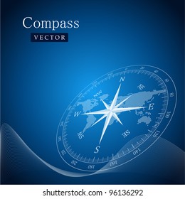 Black compass vector illustration.