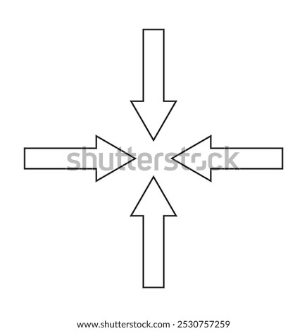 black Compress arrow alt icon or sign and Compress arrow symbol vector eps 10